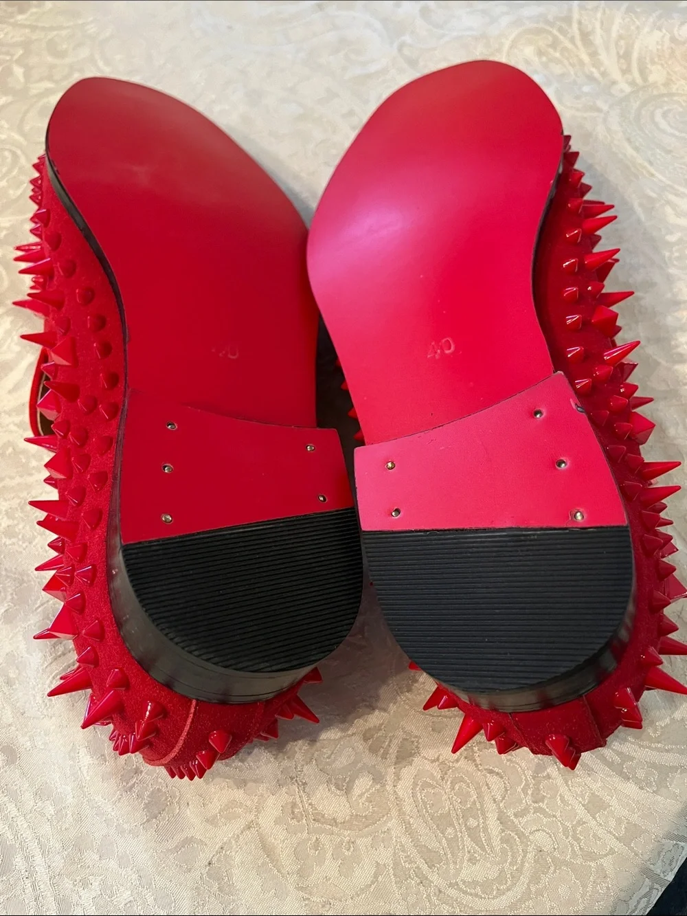 Milanoo Red Spiked Slip-On Loafers New Size 40 Loafer Style